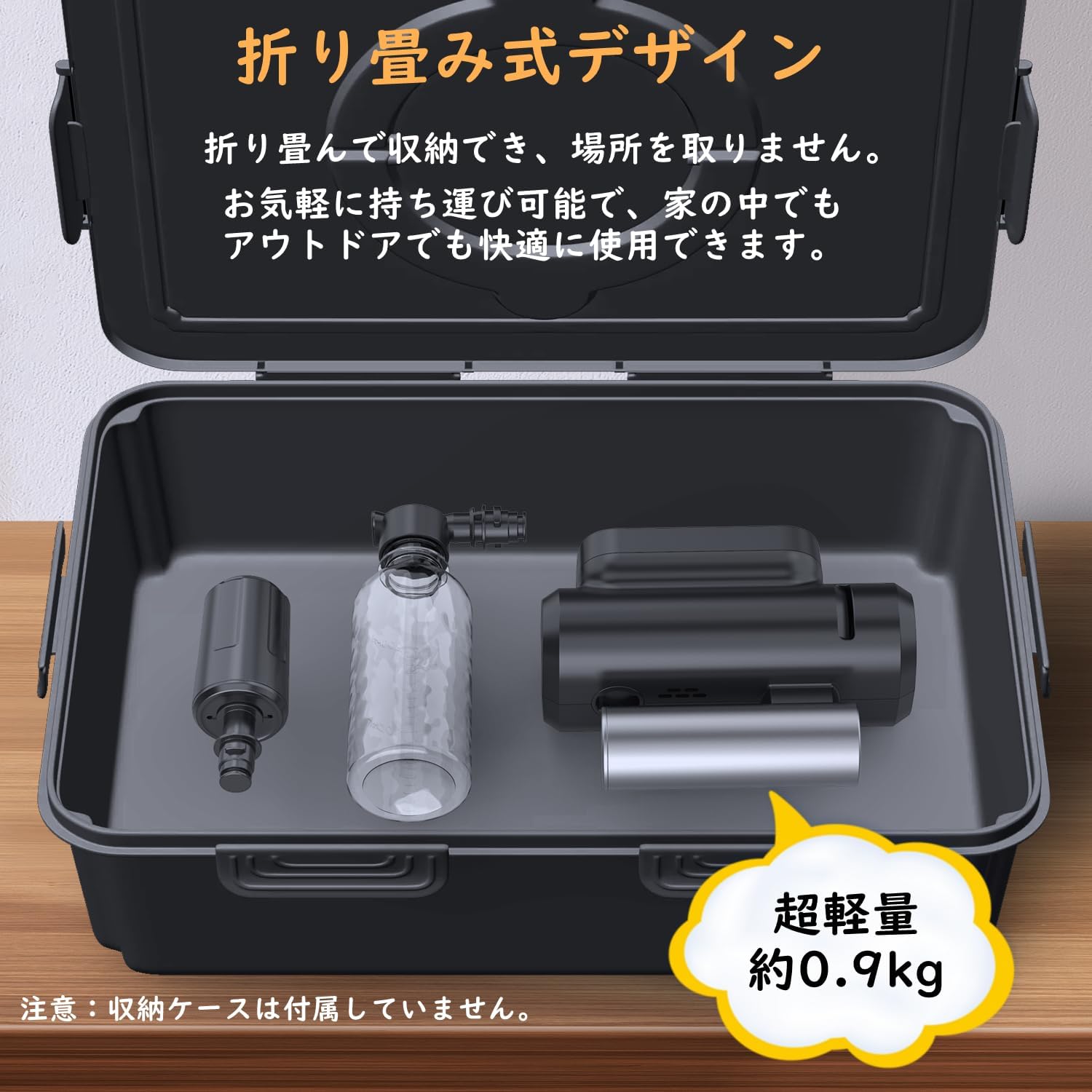 折り畳み式 高圧洗浄機 コードレス 充電式 5つの噴射モード ハンディ